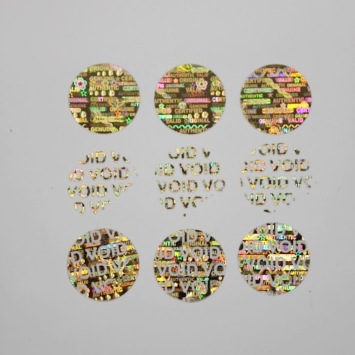 TamperMax®, Tamper-Evident Holographic Security Label Seal Sticker, Circle, 0.625" Diameter - Image 6