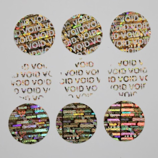 TamperMax®, Tamper-Evident Holographic Security Label Seal Sticker, Circle, 0.75" Diameter - Image 2