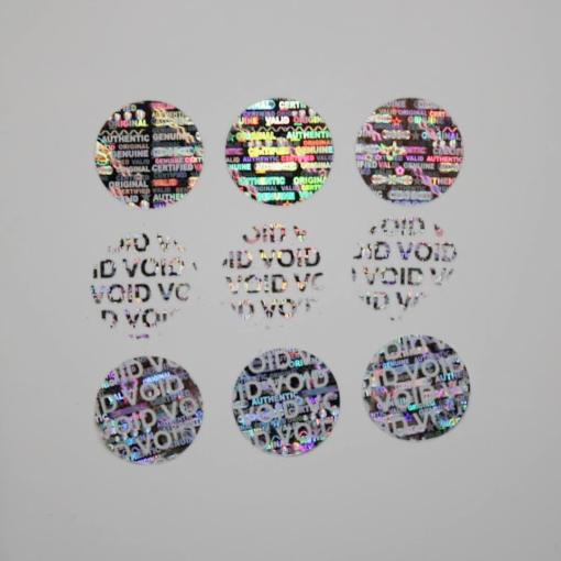 TamperMax®, Tamper-Evident Holographic Security Label Seal Sticker, Circle, 0.5" diameter - Image 2