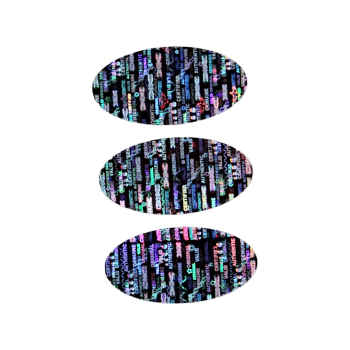TamperMax®, Tamper-Evident Holographic Security Label Seal Sticker, Oval, 0.75" x 1.5"