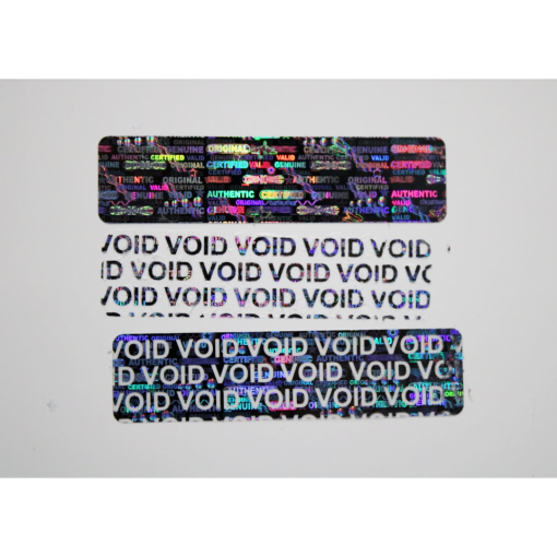 TamperMax®, Tamper-Evident Holographic Security Label Seal Sticker, Rectangle, 2" x 0.5" - Image 2