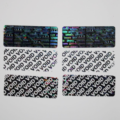TamperMax®, Tamper-Evident Holographic Security Label Seal Sticker, Rectangle, 1.5" x 0.6" - Image 2