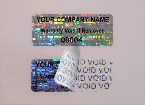 TamperMax®, Tamper-Evident Holographic Security Label Seal Sticker, Rectangle, 1.5" x 0.6" - Image 3